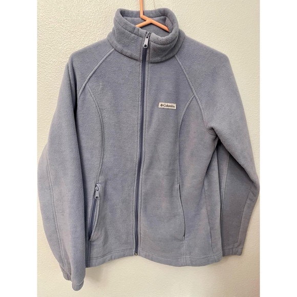 Columbia Women’s Benton Springs Blue Grey Full Zip Fleece Jacket Size Large - Picture 2 of 7